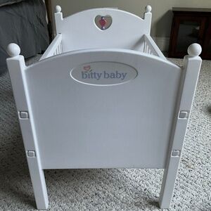 American Girl Doll Bitty Baby crib with bedding